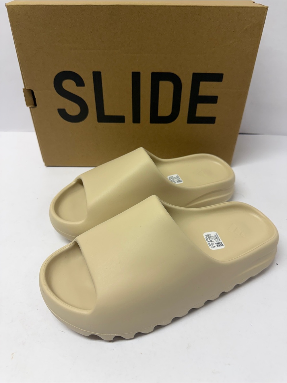 New men’s 11 Yeezy slides in cream BONE